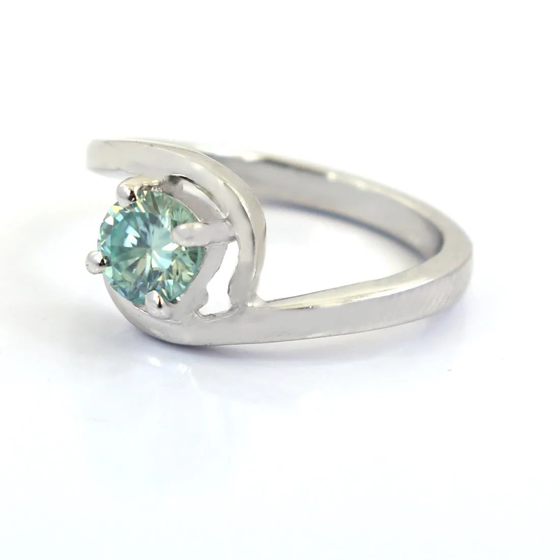 0.85 Ct Stylish Blue Diamond Solitaire Ring, AAA - Great Shine & Luster!