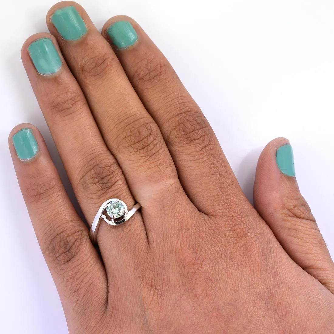 0.85 Ct Stylish Blue Diamond Solitaire Ring, AAA - Great Shine & Luster!