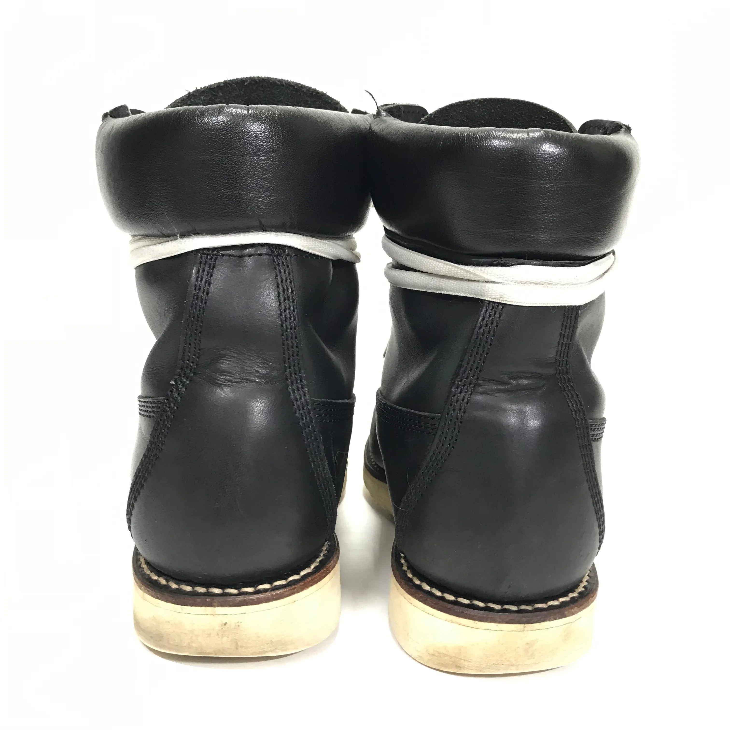 [10] A Bathing Ape Bape Footsoldier 7 Hole Round Toe Boots Black