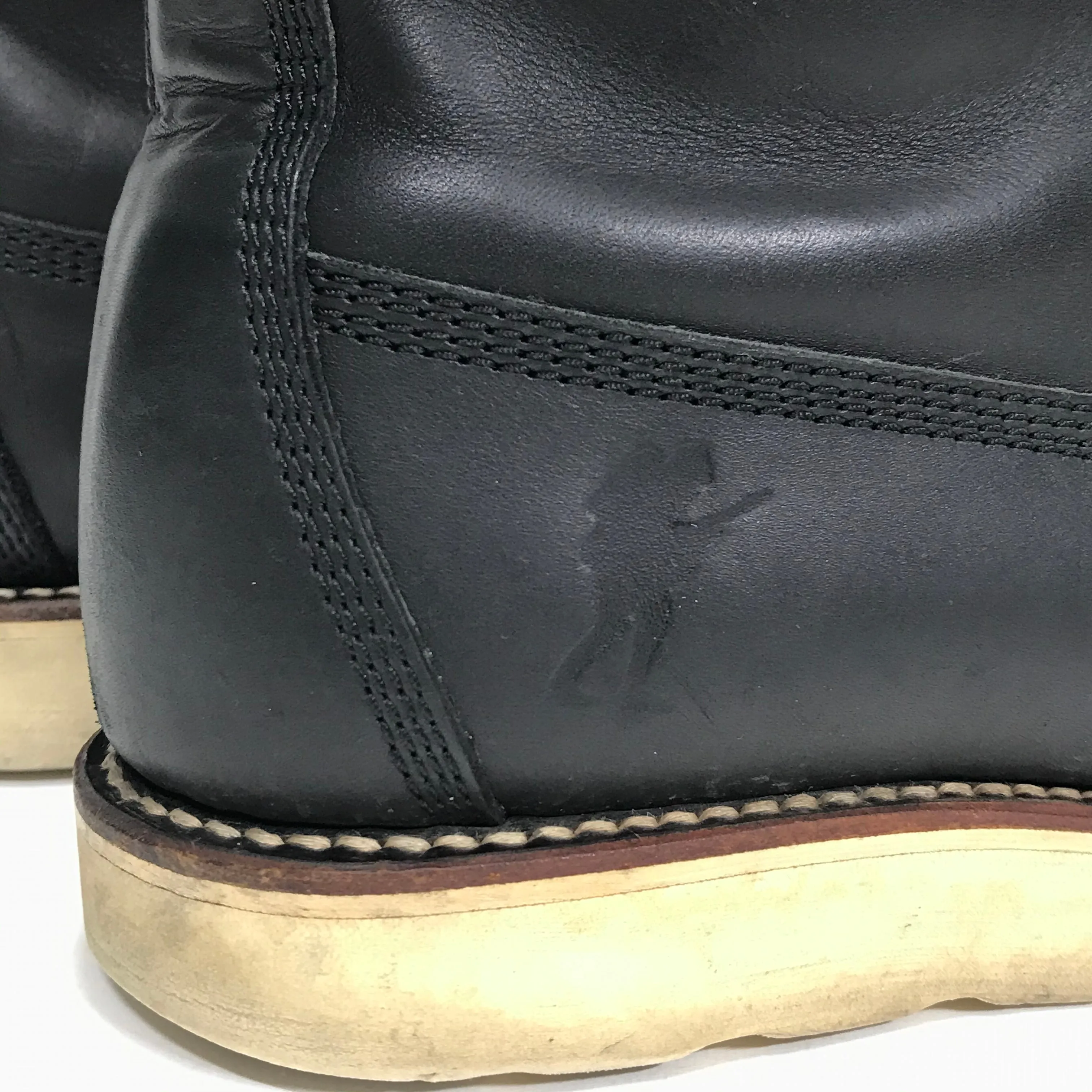 [10] A Bathing Ape Bape Footsoldier 7 Hole Round Toe Boots Black