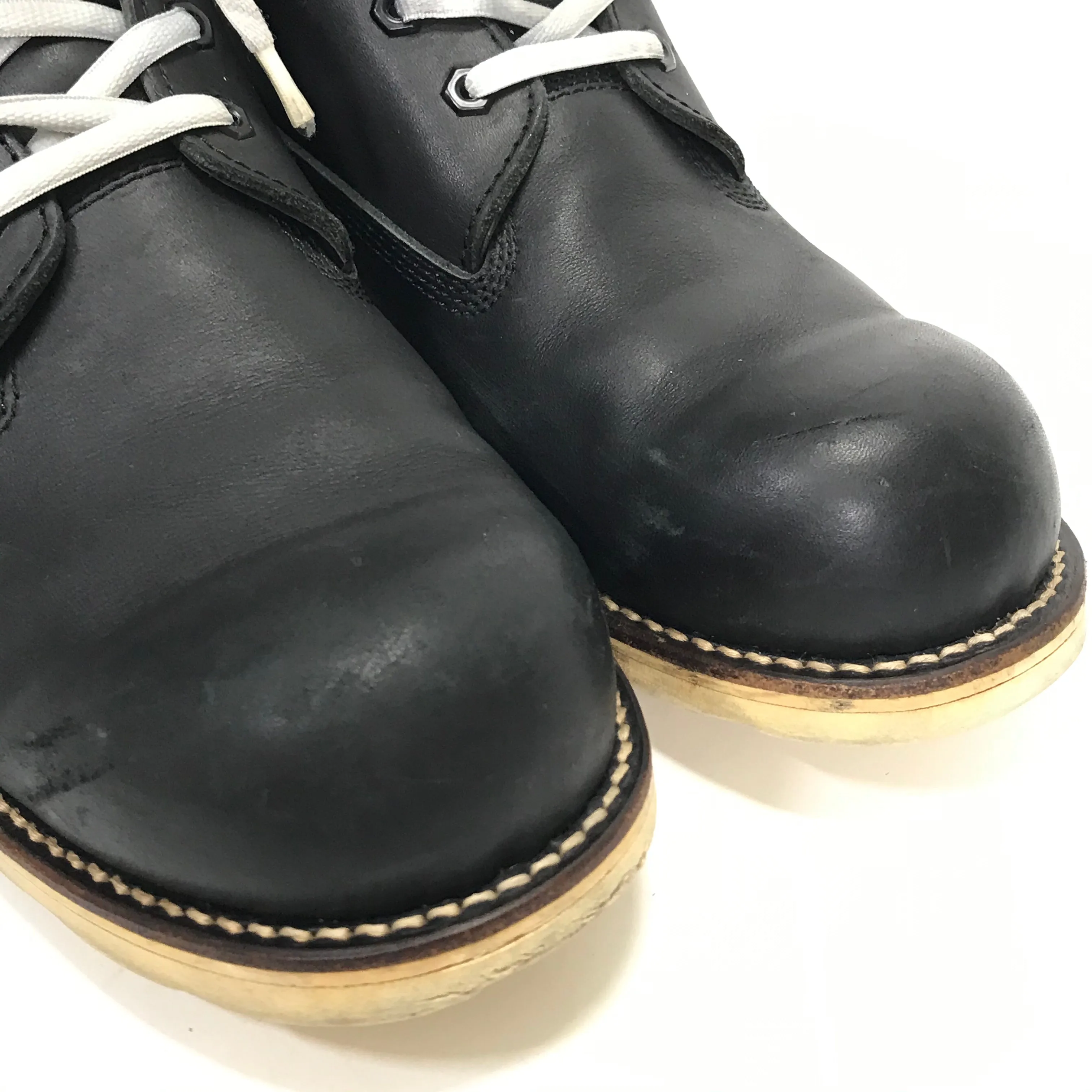 [10] A Bathing Ape Bape Footsoldier 7 Hole Round Toe Boots Black