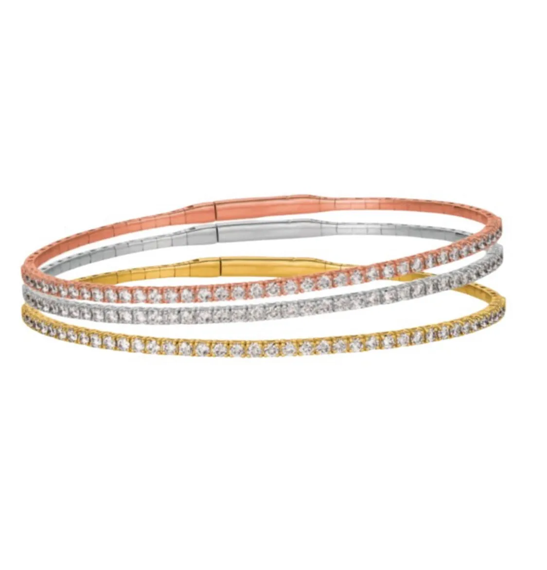 14K Flexible (1.00ct) Lab Grown Diamond Bangle Bracelet