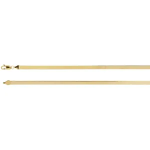 14k Yellow Gold 3.8mm Solid Flexible Herringbone 16" Chain