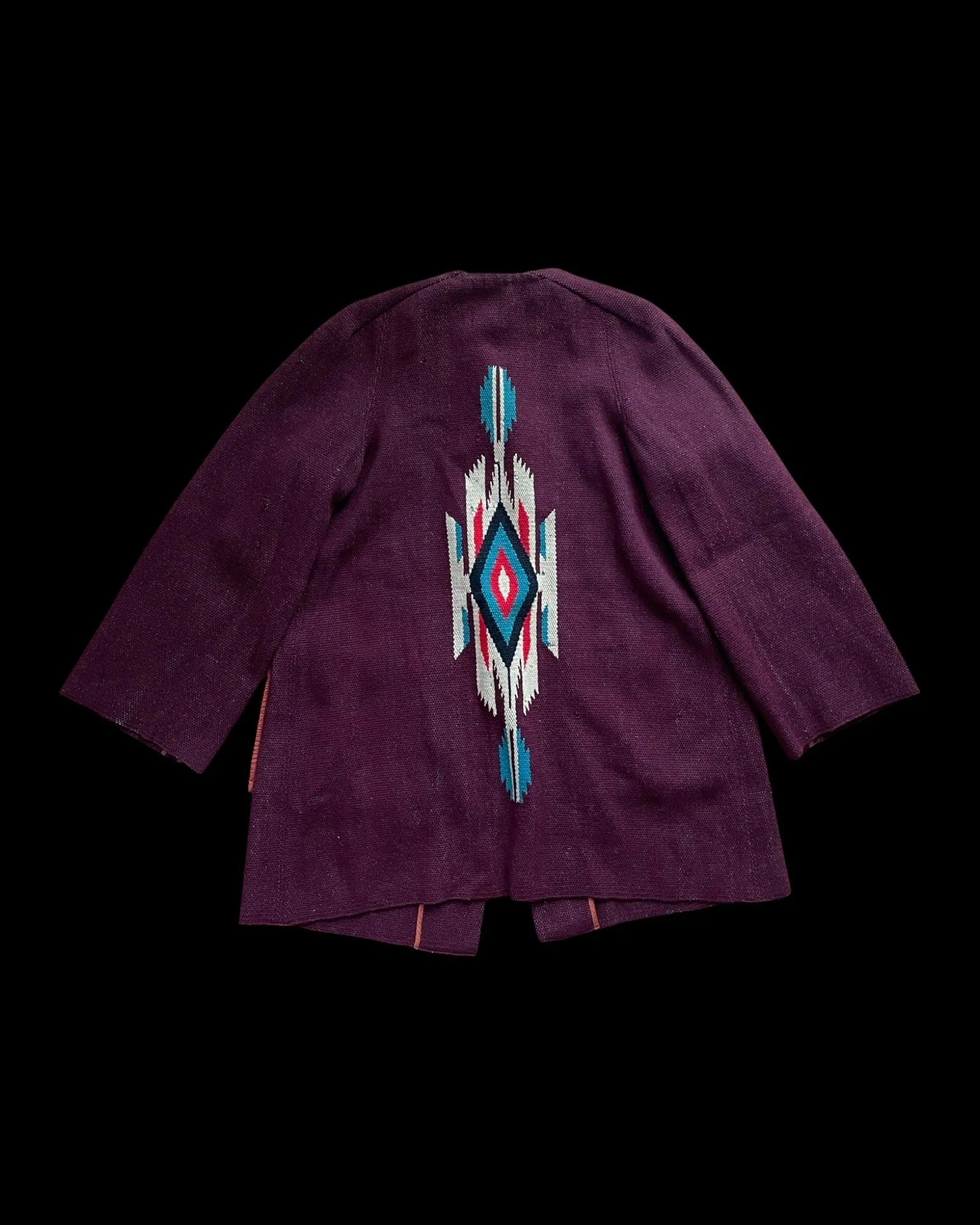 1940s Eggplant Chimayo Open Front Swing Coat