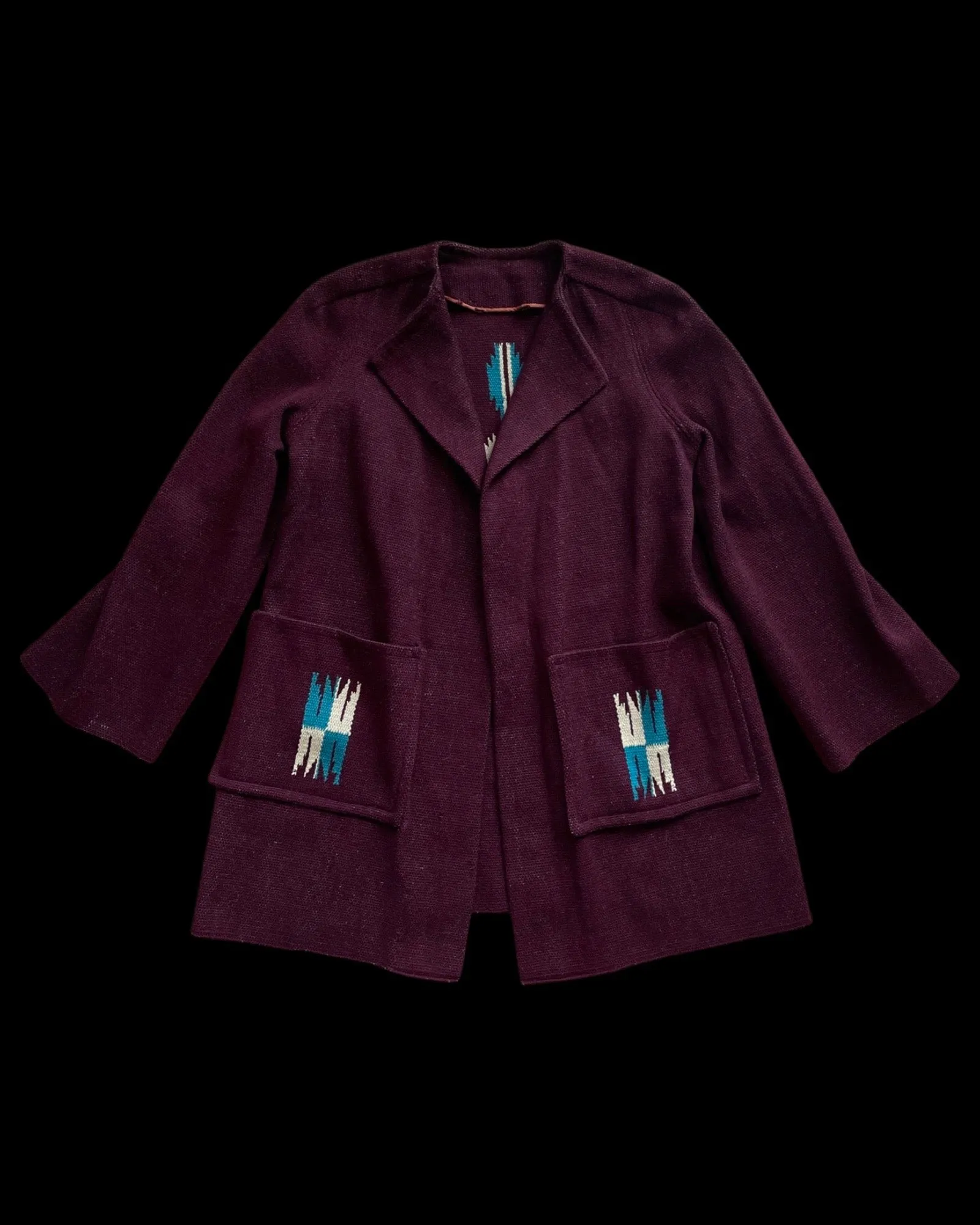 1940s Eggplant Chimayo Open Front Swing Coat