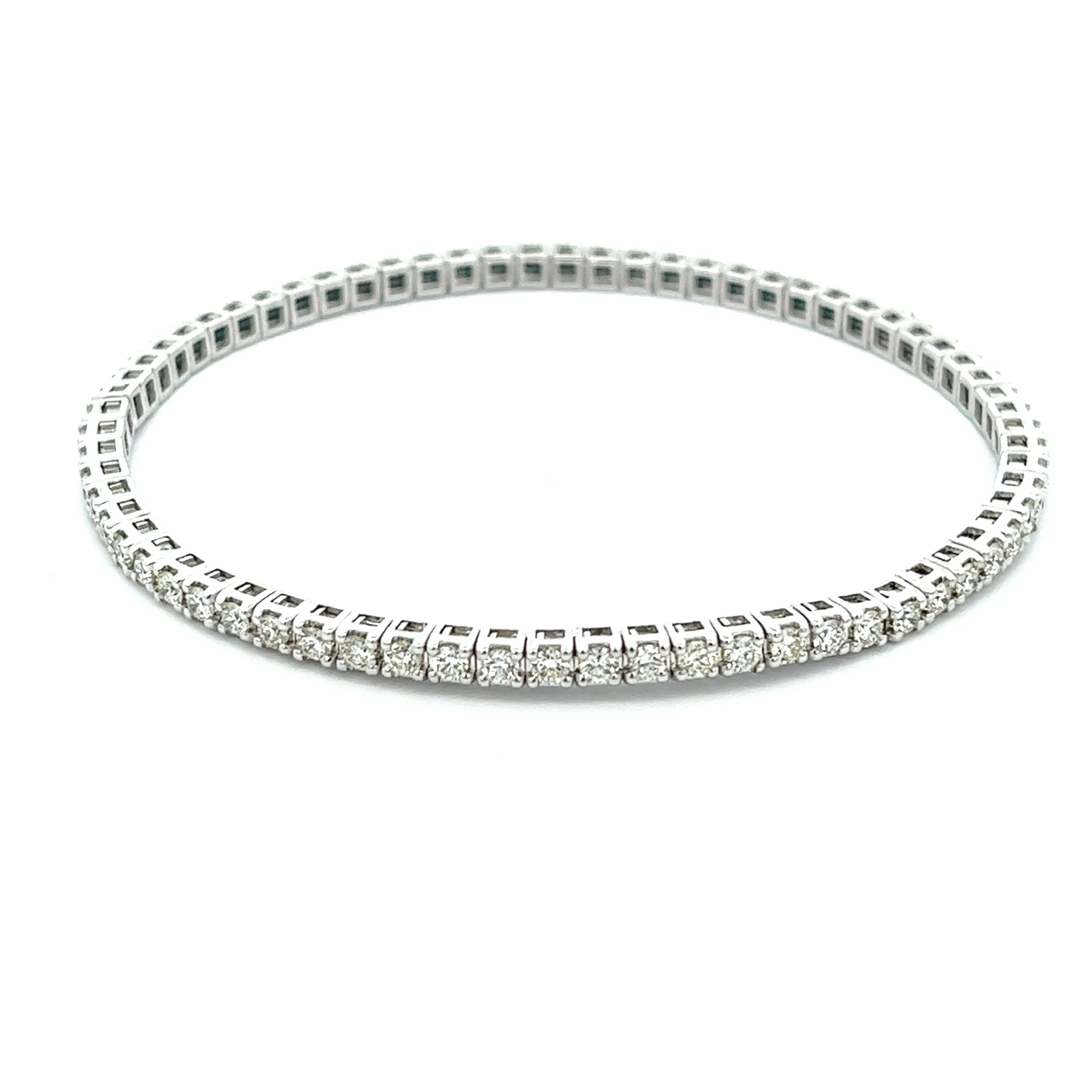 2.05ct 14k White Gold Diamond Stretch Bracelet