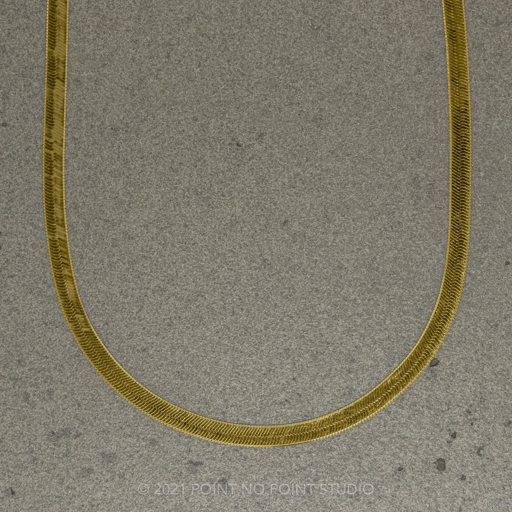 2.8mm Flexible Herringbone, 18" Chain Necklace, 14k yellow gold
