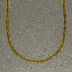 2.8mm Flexible Herringbone, 18" Chain Necklace, 14k yellow gold