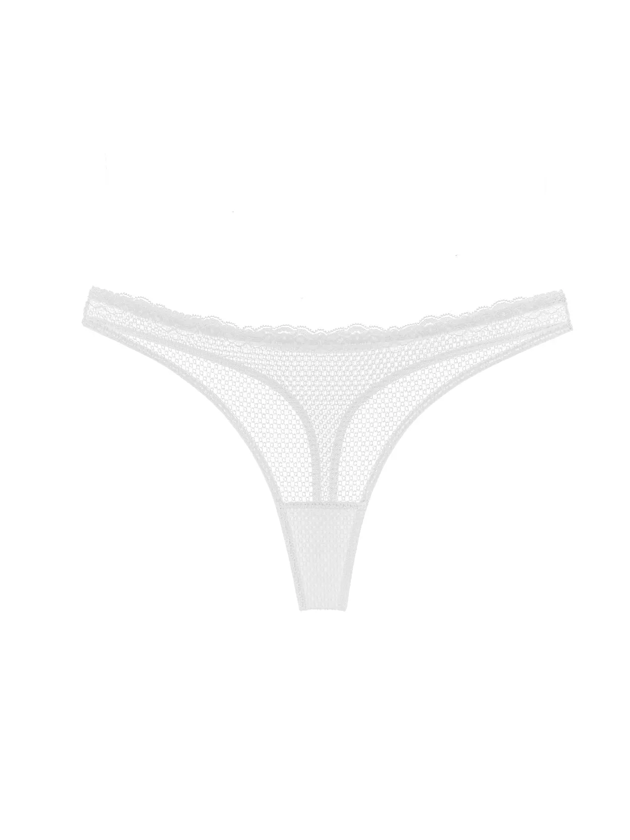 3 PCS Mid-Waisted Sexy Breathable Thongs White