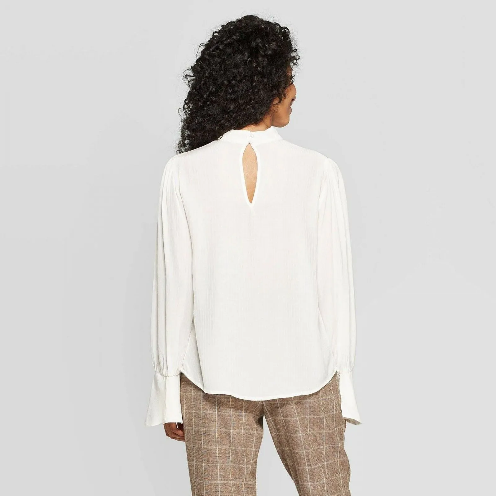 A New Day Women's Long Sleeve High Neck Blouse