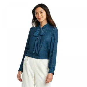 A New Day Women's Regular Fit Long Sleeve V-Neck Front Tie Top