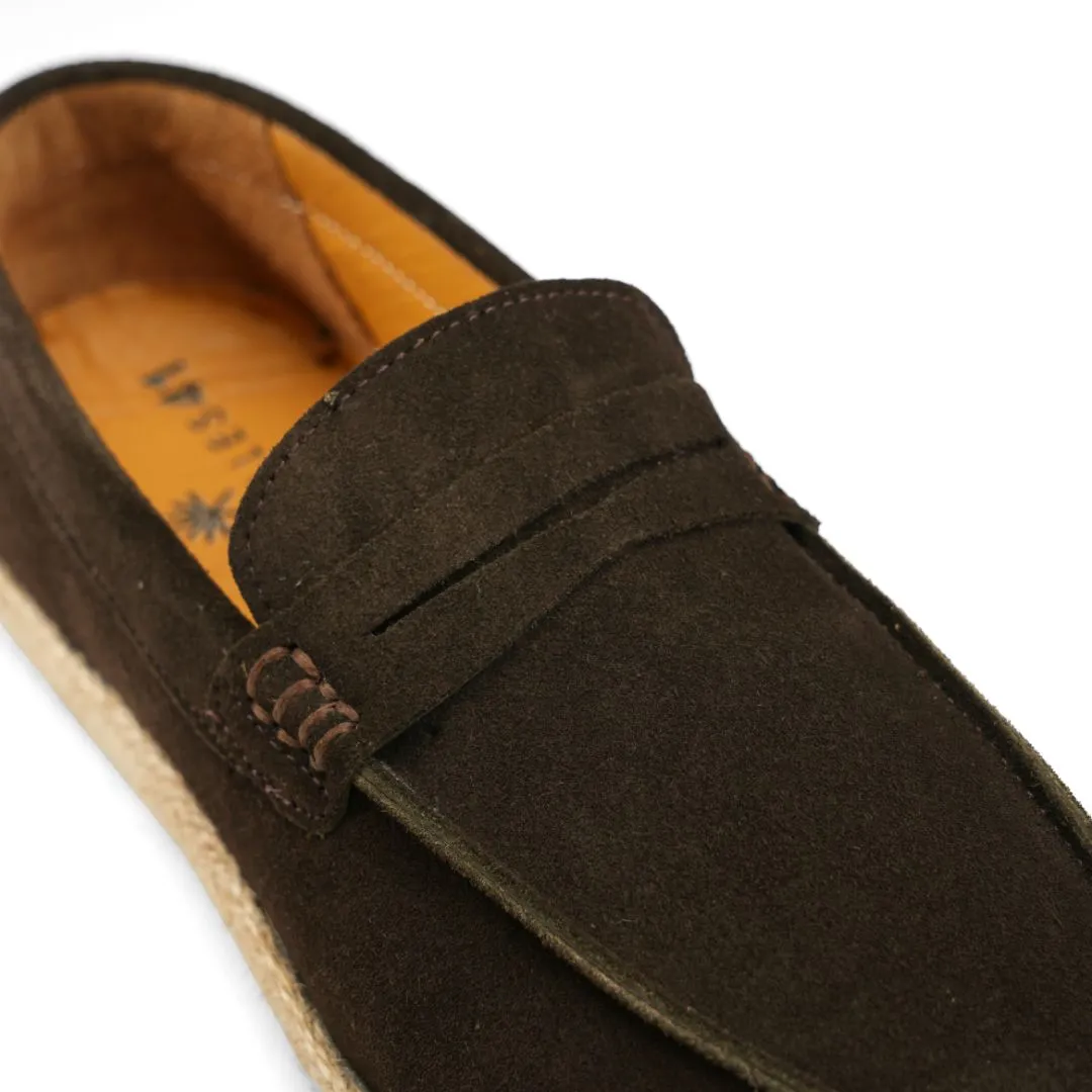 Achilles | PENNY STRAP ESPADRILLES - Suede Brown