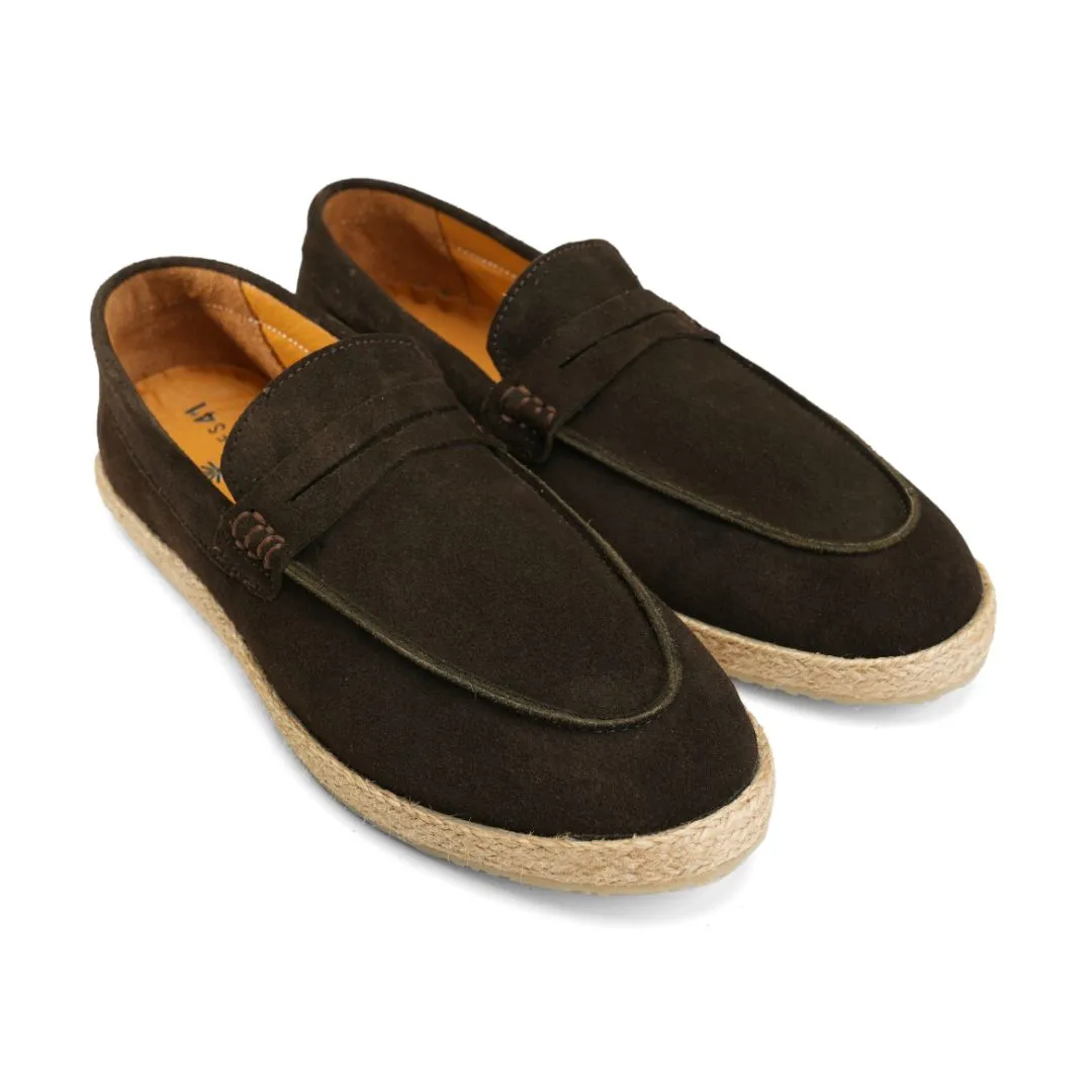 Achilles | PENNY STRAP ESPADRILLES - Suede Brown