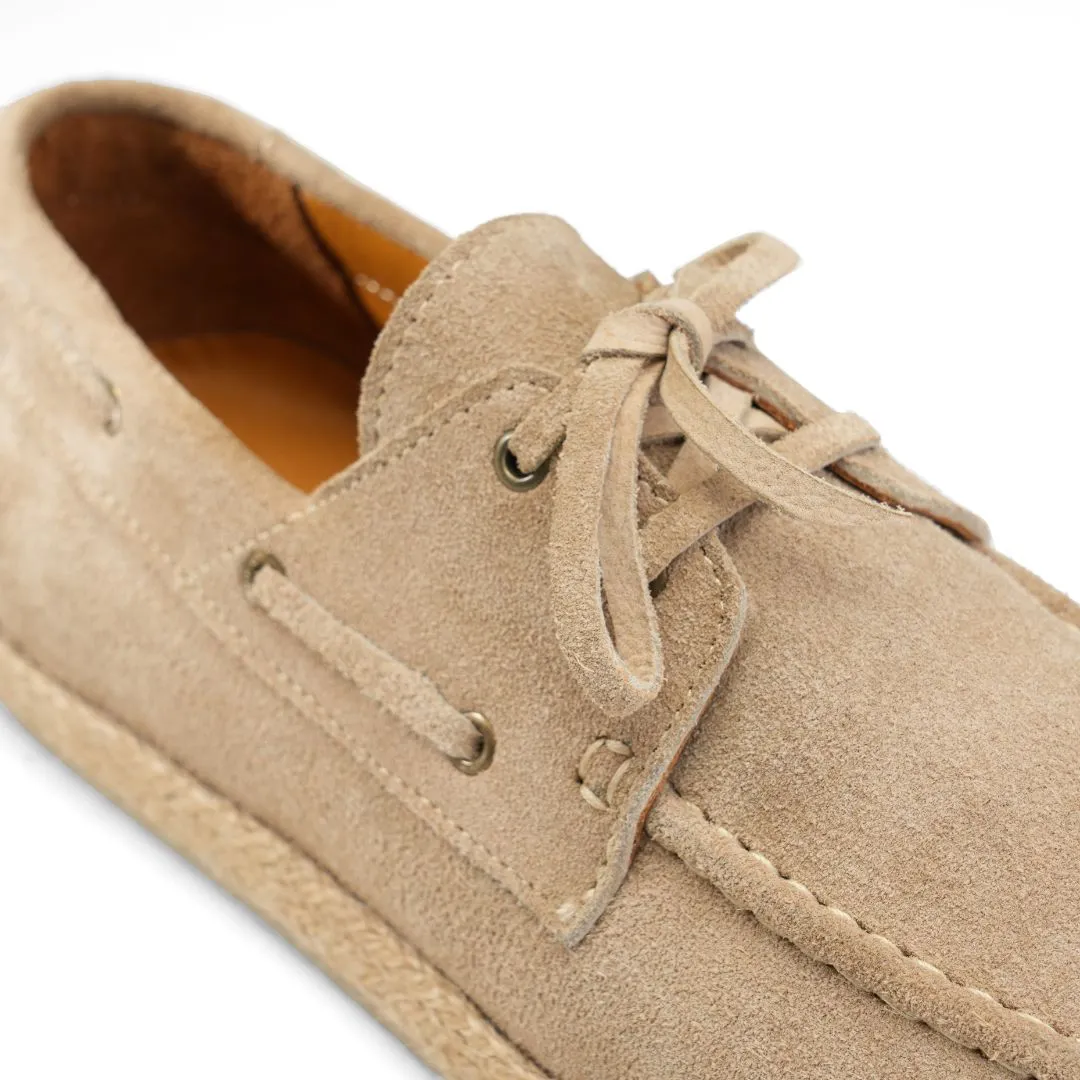 Achilles | Suede Espadrille Boat  - Beige