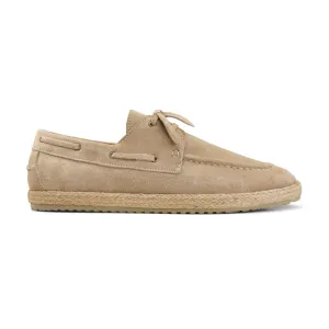 Achilles | Suede Espadrille Boat  - Beige