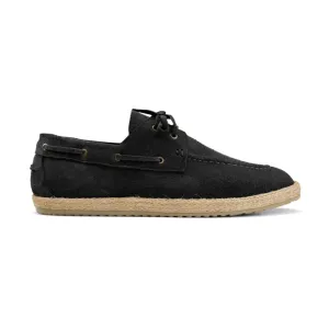 Achilles | Suede Espadrille Boat  - black