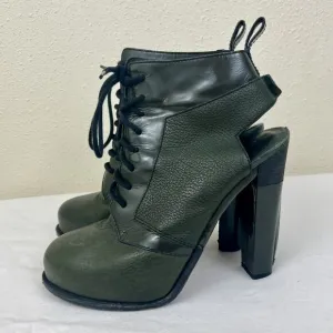 Alexander Wang Dakota Pebbled Leather Lace Up Platform Booties EU 38 US 7.5