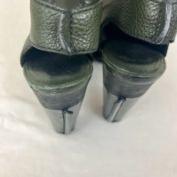 Alexander Wang Dakota Pebbled Leather Lace Up Platform Booties EU 38 US 7.5