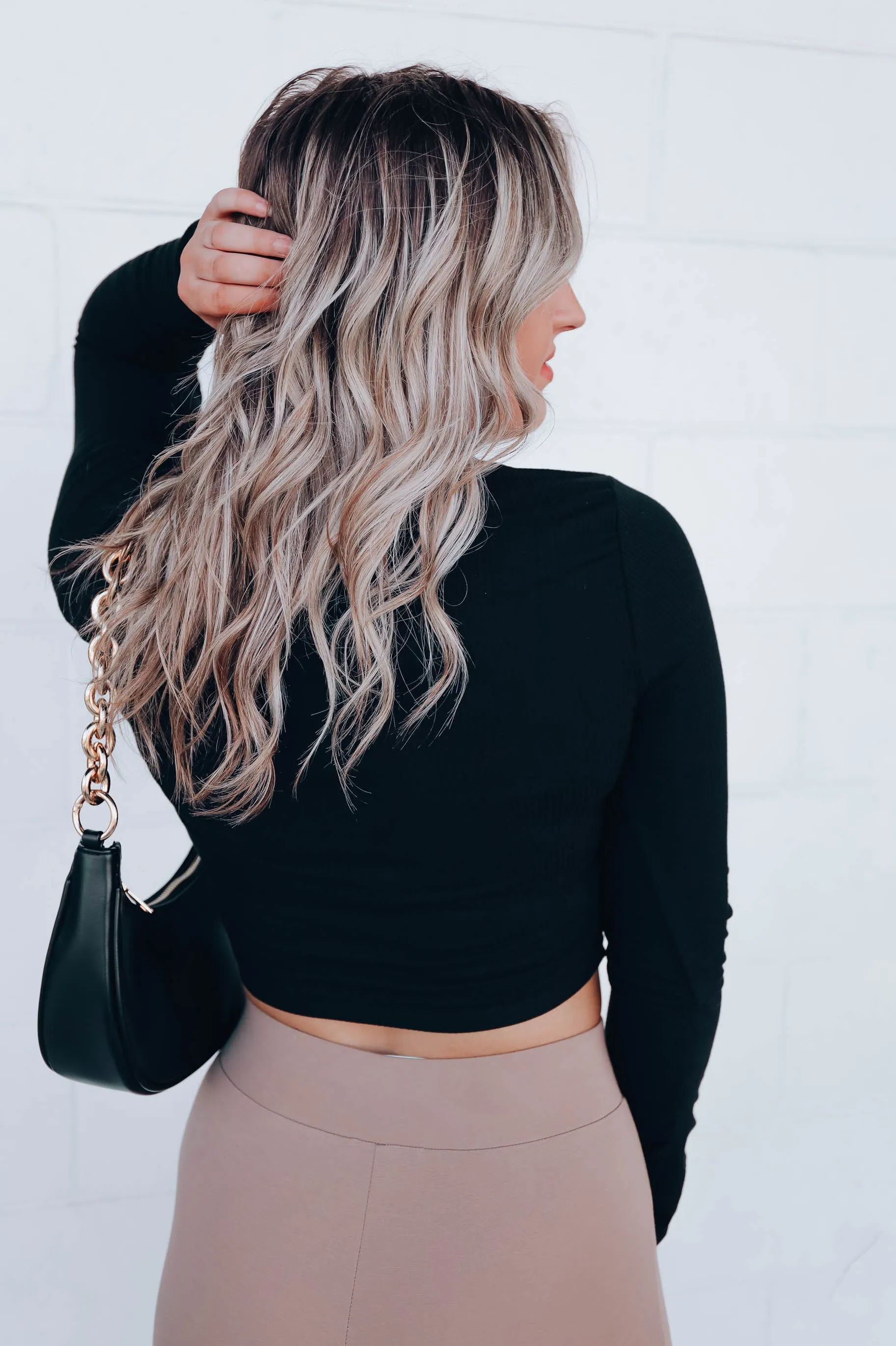 Alluring Ruched Crop Top - Black
