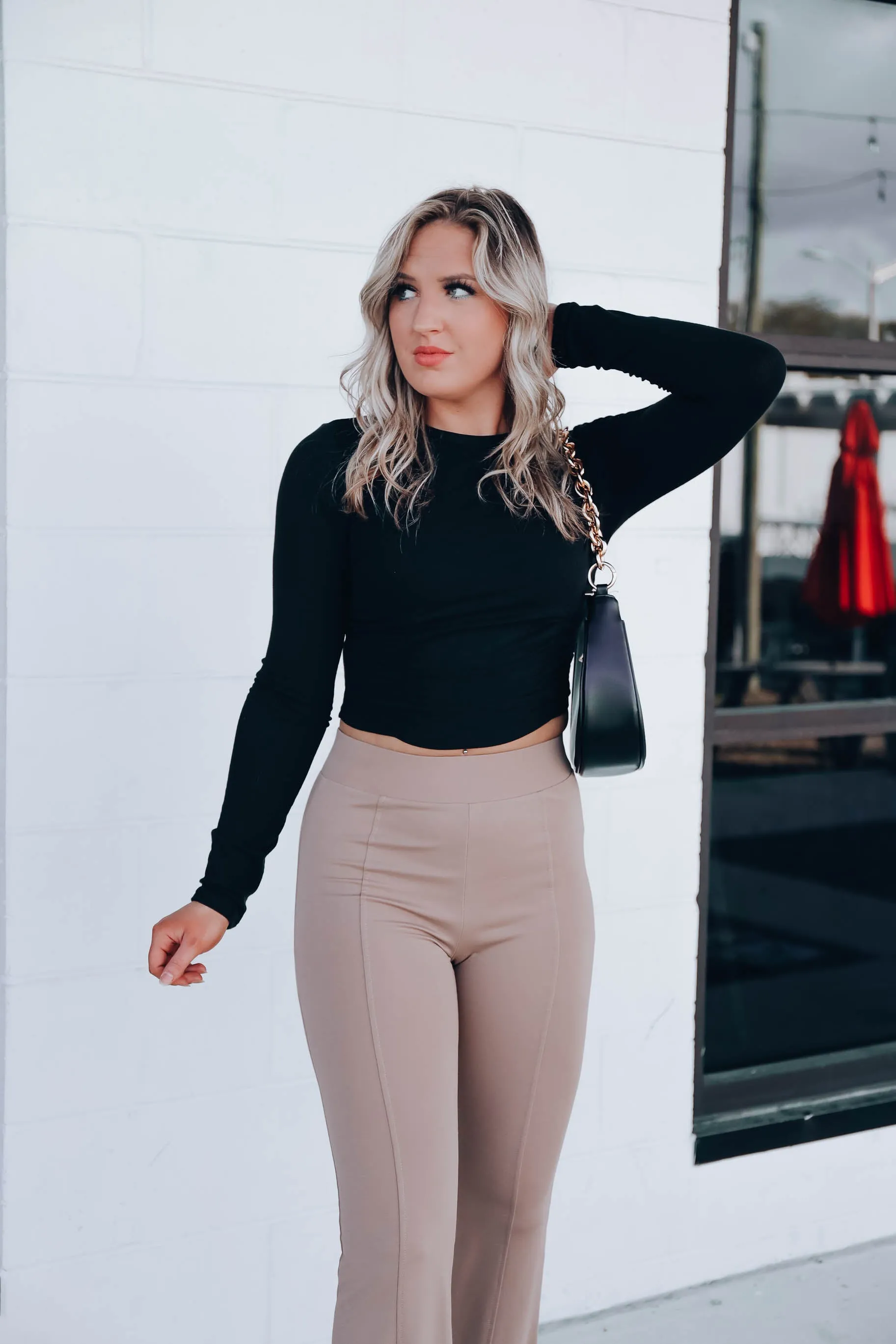 Alluring Ruched Crop Top - Black