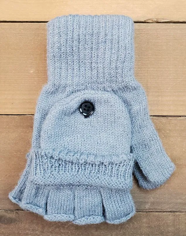 Alpaca Glittens - Made in USA Glove convertible to Mitten for Men, Women in Small Medium Large