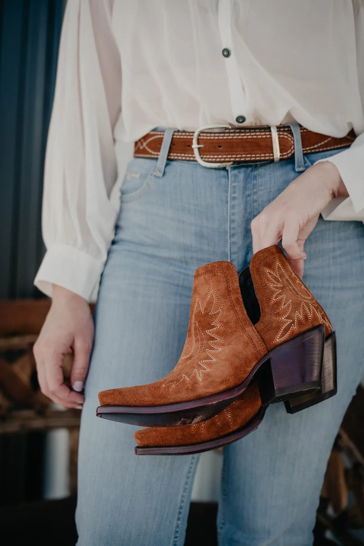 Ariat Dixon Ankle Bootie - Penny Suede