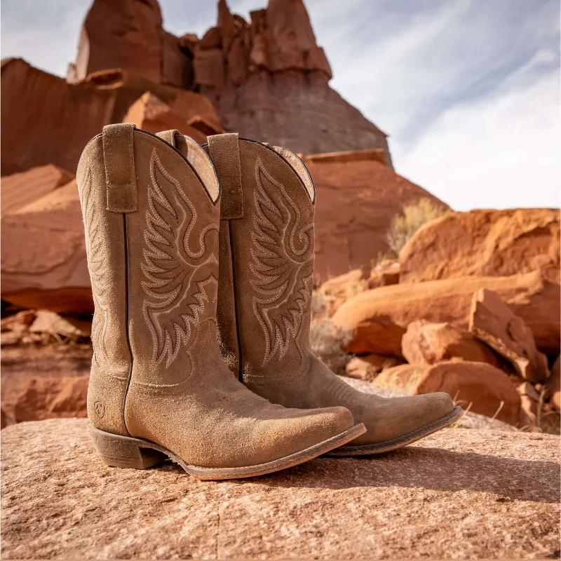 Ariat® Men's "Circuit High Stepper" Cowboy Boots - Burned Grey Suede
