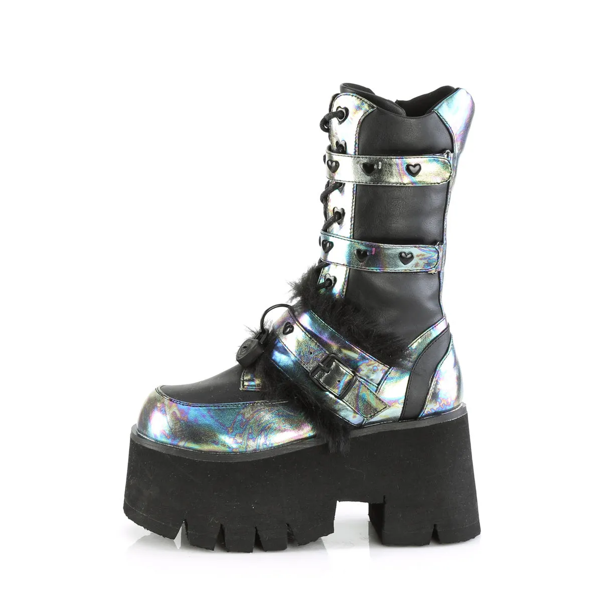 ASHES-120  Black Vegan Leather Green Multi Oil