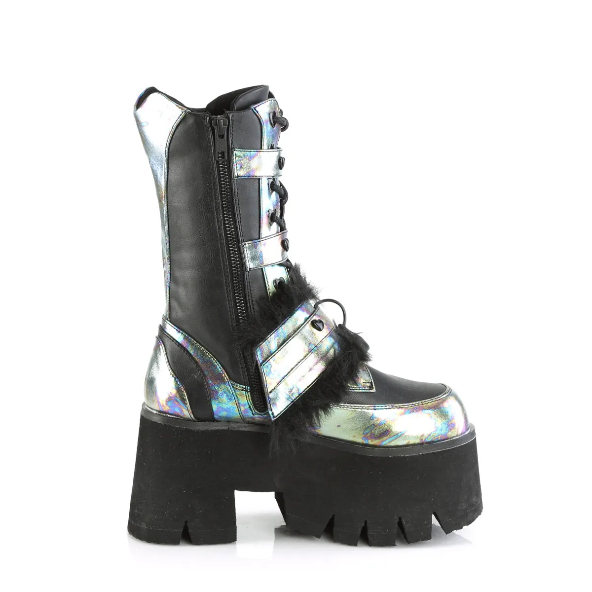 ASHES-120  Black Vegan Leather Green Multi Oil