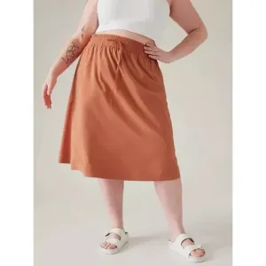 Athleta Arrival MIDI Skirt Size 20 Sunbaked Clay Red NWT Fall Travel Comfort $89