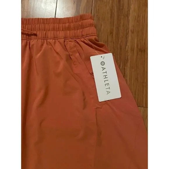 Athleta Arrival MIDI Skirt Size 20 Sunbaked Clay Red NWT Fall Travel Comfort $89