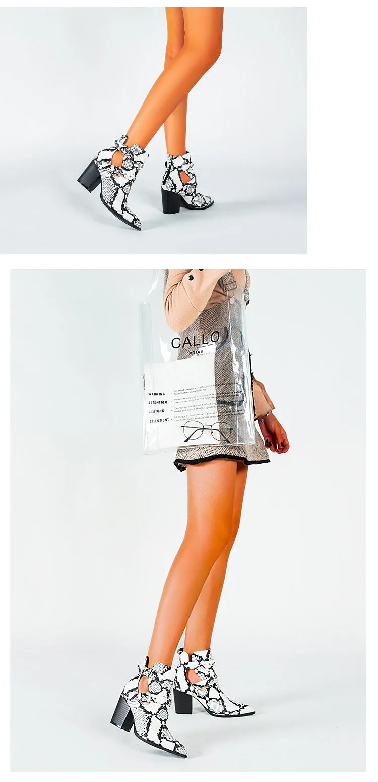 Autumn Short Tube Belt Buckle Printed Boots