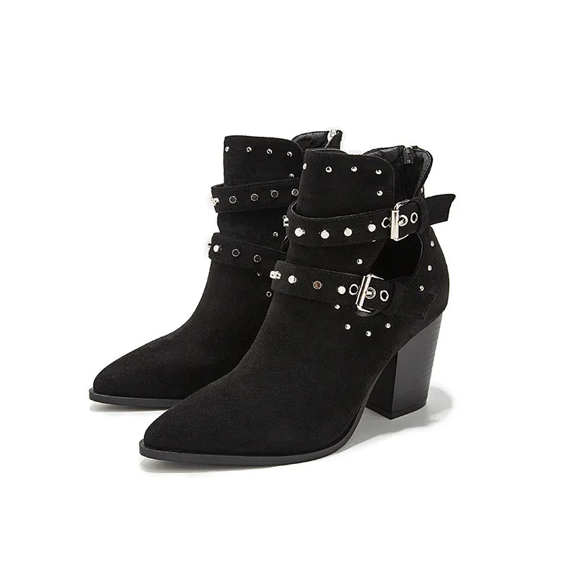 Autumn Short Tube Belt Buckle Printed Boots