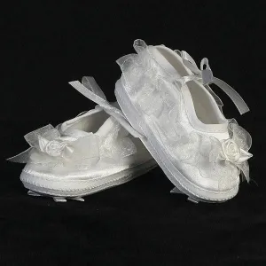 Baby Girls Organza Trim Christening Bootie  GT-205