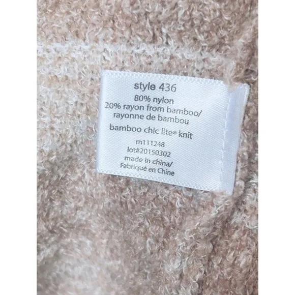 Barefoot Dreams Triped Bamboo Chic Lite Brown Cardigan
