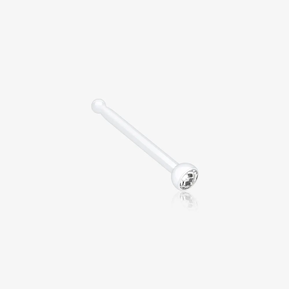 Bio Flexible Press Fit Gem Nose Stud Ring