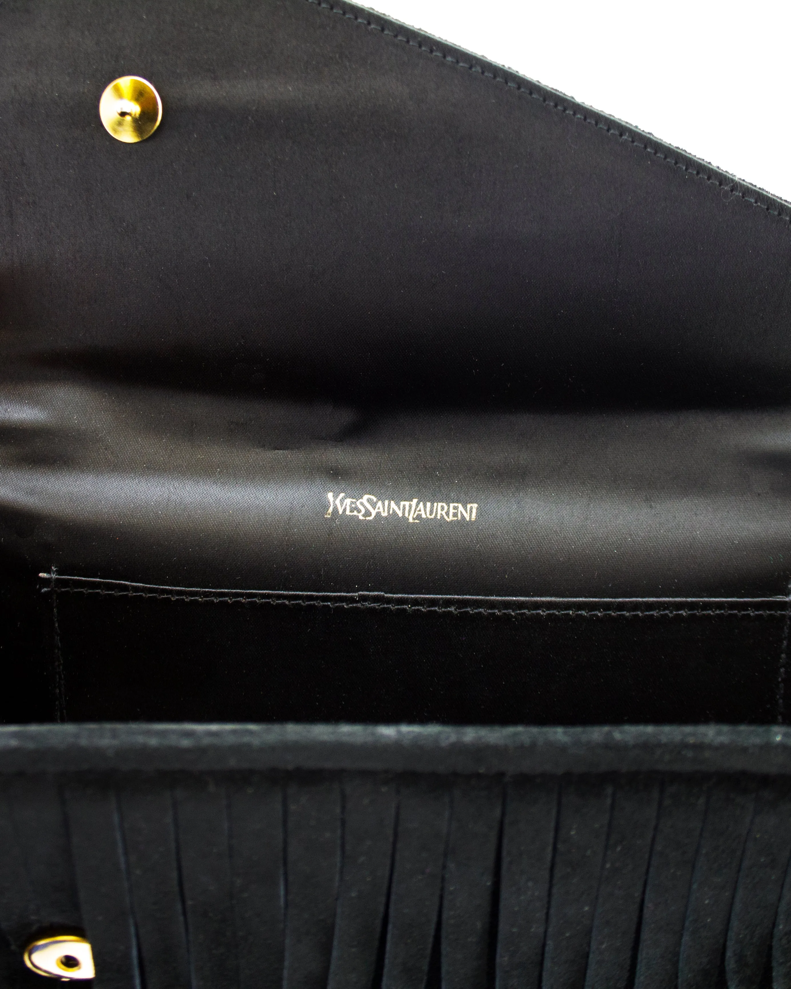 Black Suede Bag with Fringe