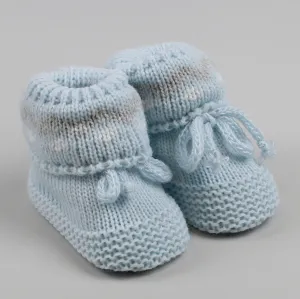 Blue Baby Fairisle Booties