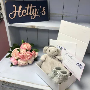 Blue, Pink and White Voucher Gift Boxes