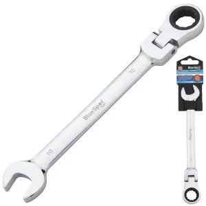 BlueSpot Ratchet Combination Spanner Flexible Head Chrome Vanadium 16mm