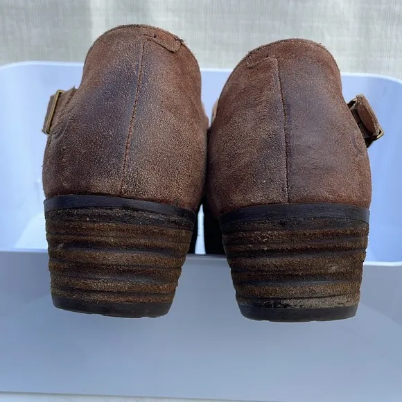 Born Nanna Rust Brown Perforated Leather Booties F37126 Sz 8