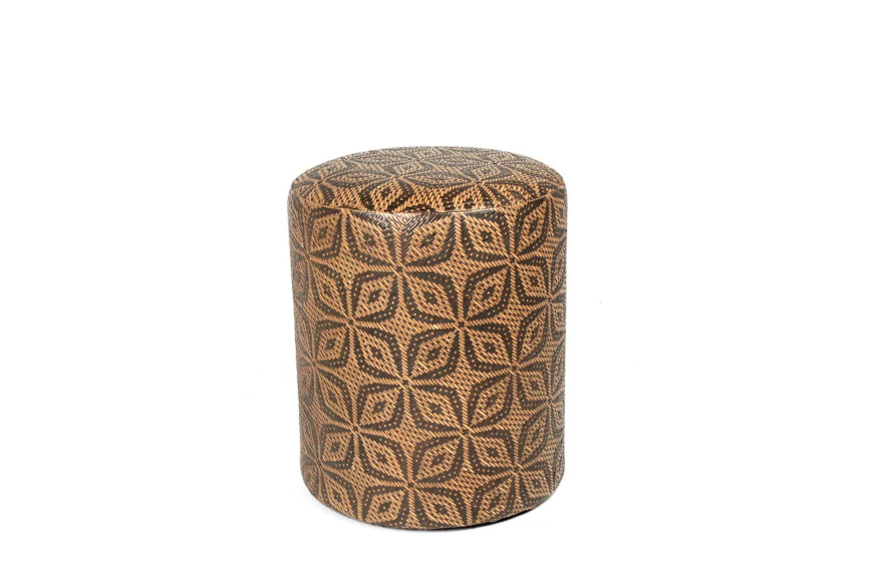 Borneo Mat Round Ottoman - Clover