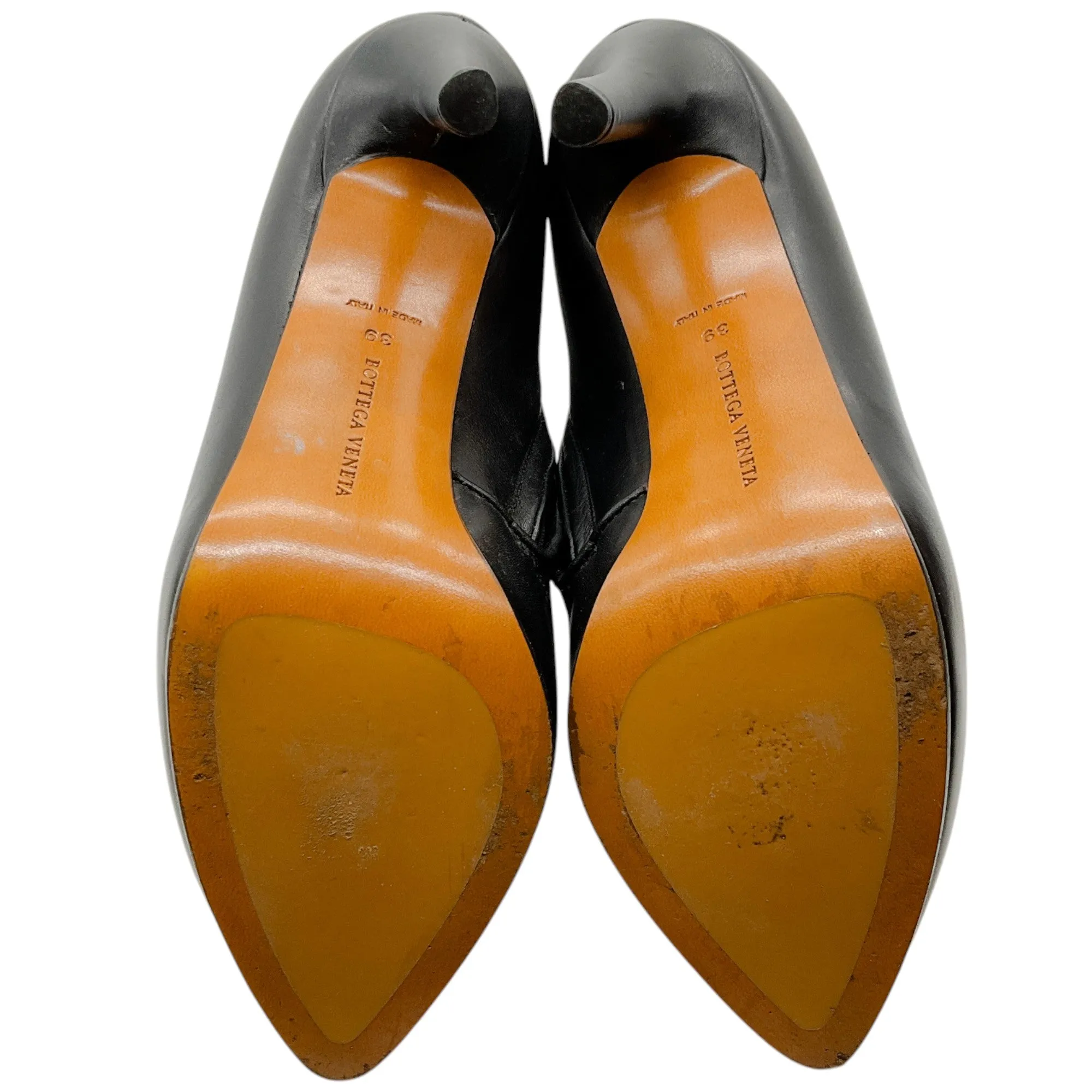 Bottega Veneta Black Leather New VIP Intrecciato Platform Booties