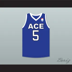 Breezy 5 ACE Family Charity Blue Basketball Jersey
