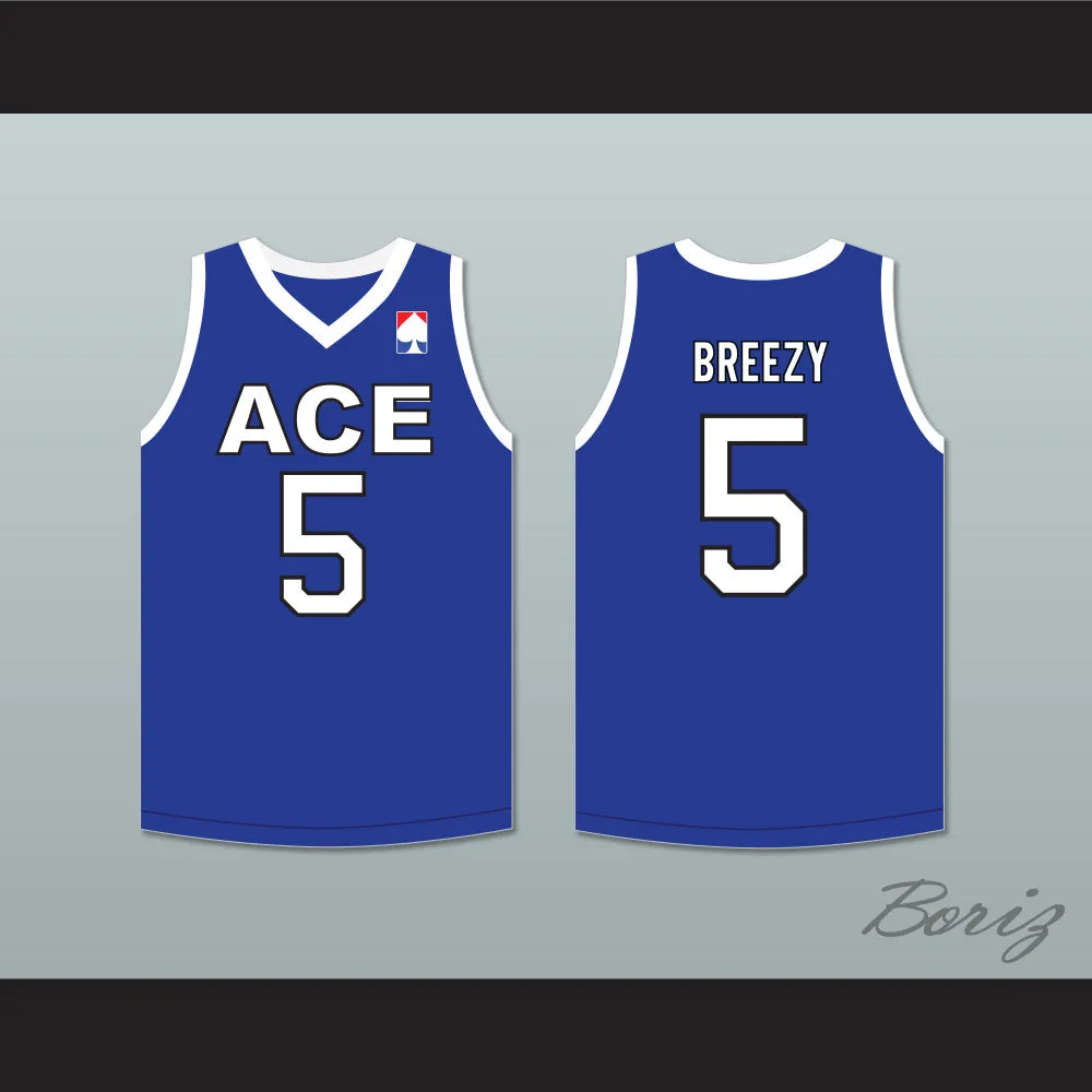 Breezy 5 ACE Family Charity Blue Basketball Jersey