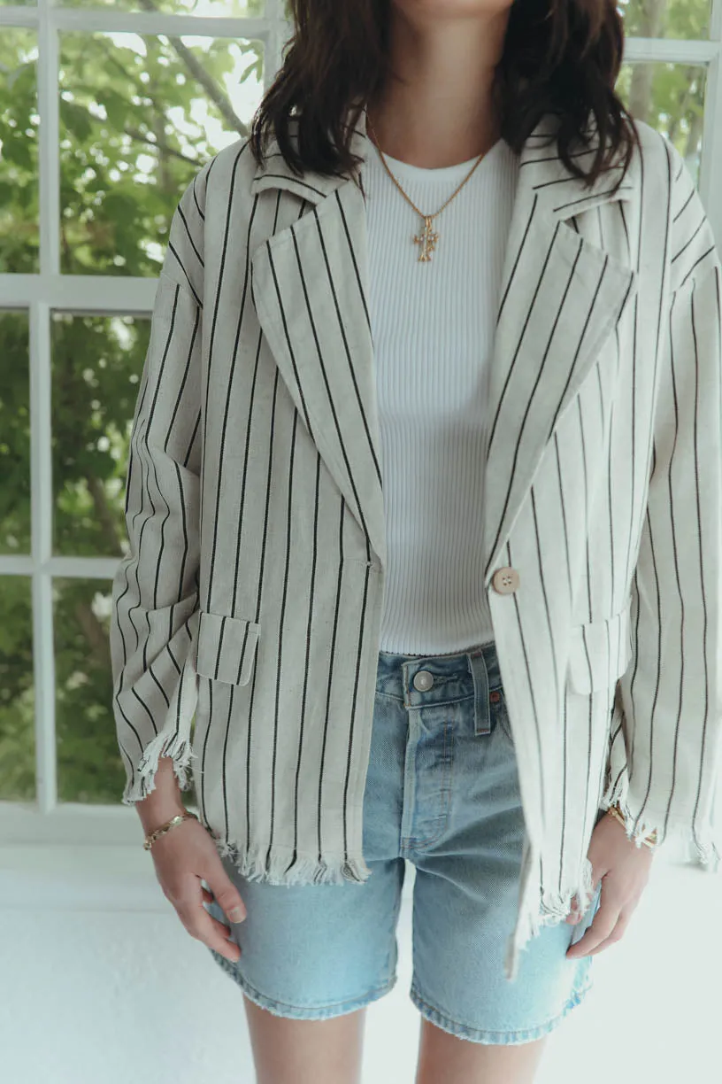 Breezy Days Blazer in Oatmeal