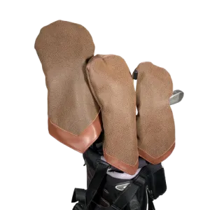 Brown Faux Suede Golf Head Cover Set