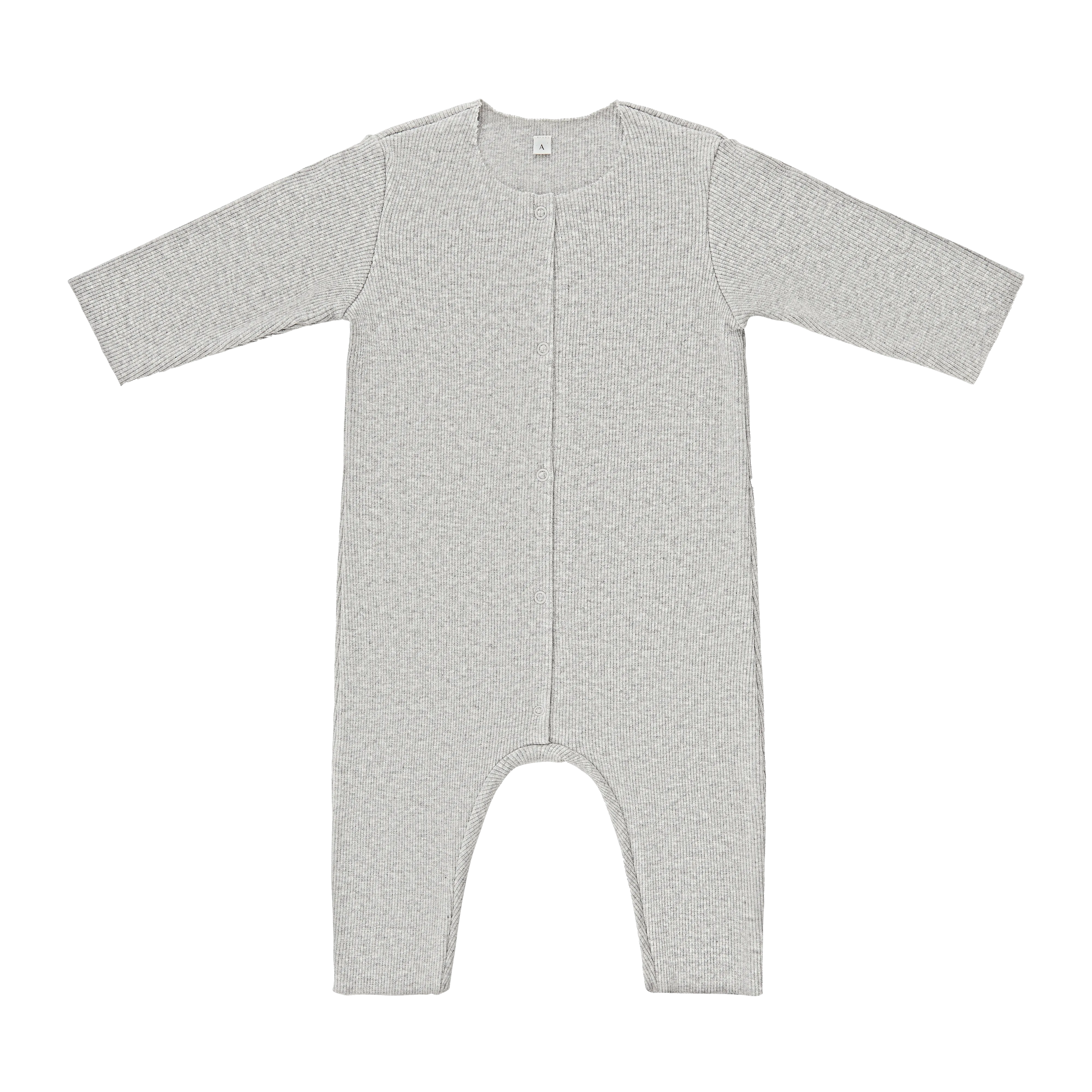 Carle Cotton Rib Footless Baby Romper (Light Grey)