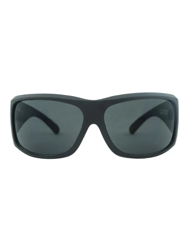 Caution Safety Sunglasses - Matt Black/Smoke