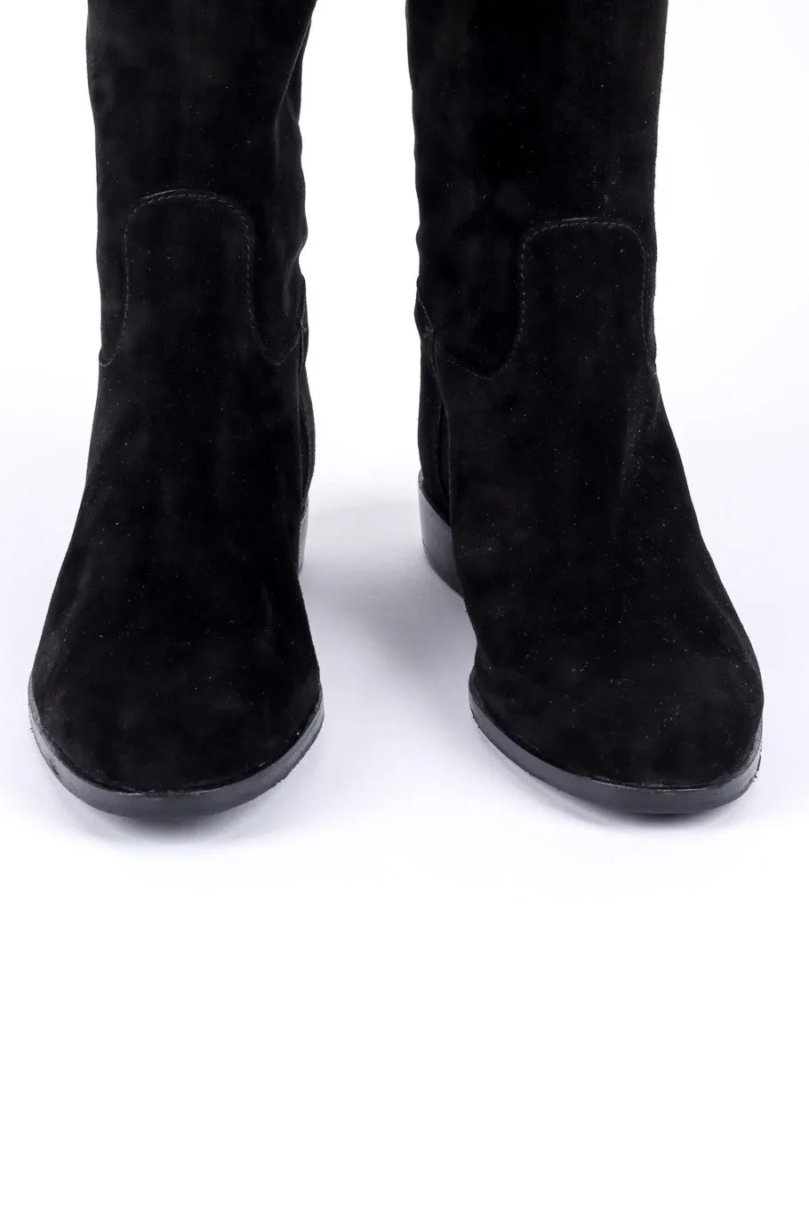 Chain Trim Suede Boots